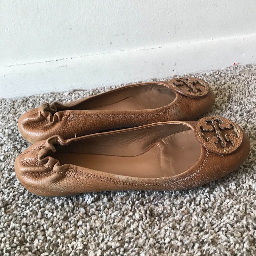 Tory Burch Reva brown leather ballet flats 8.5 - Picture 3 of 8